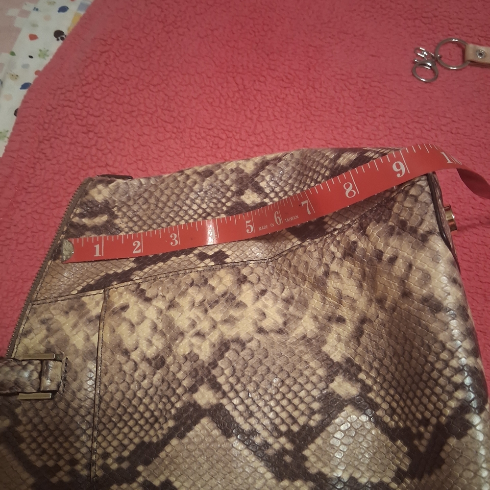 Michael Kors Brown and Tan Snake-Print Satchel with Gold Hardware - Picture 9 of 14